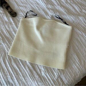 white ribbed tube top